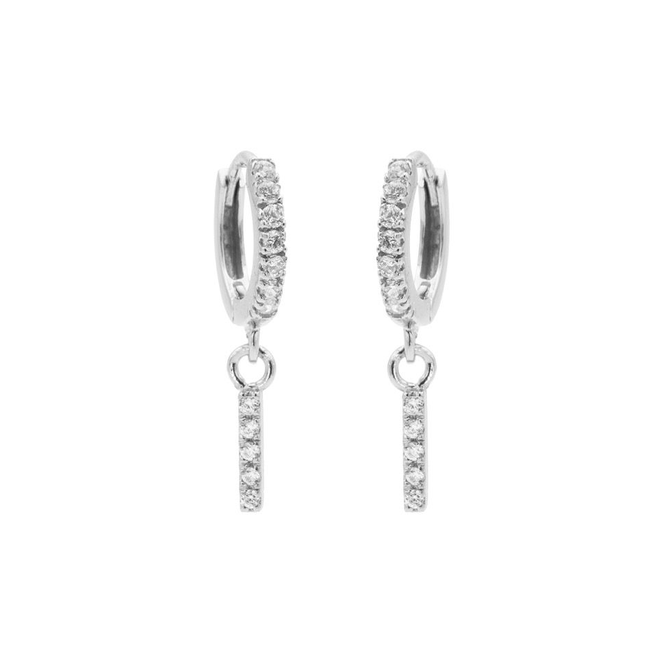 Karma Zirconia Hinged Hoops Symbols Tubes M3070HW oorbellen