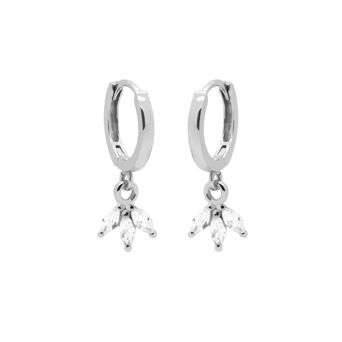 Karma Hinged Hoops Symbols Triple Flower M3254HINS oorbellen