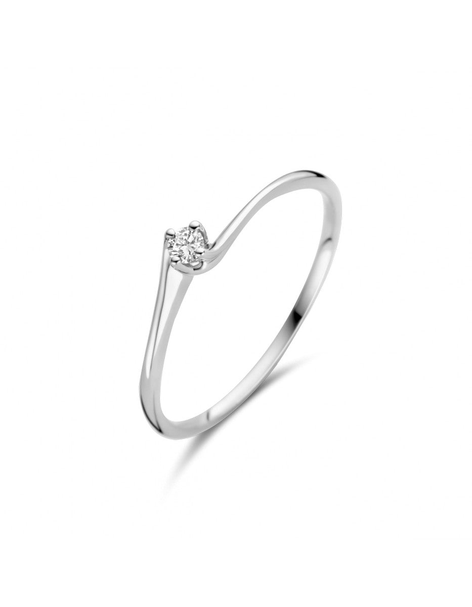 Briljant 14K Witgoud Athene Diamant Ring 0.05 ct