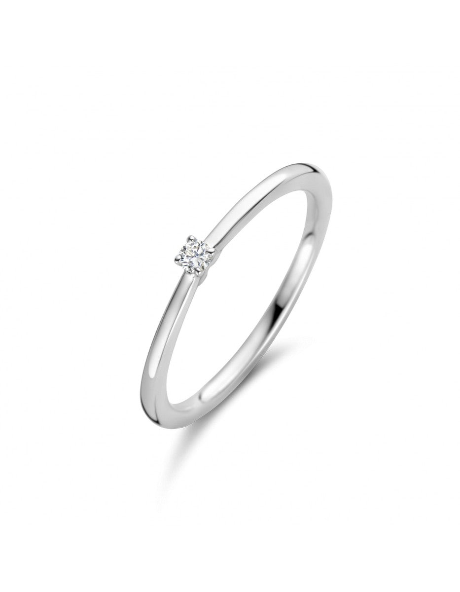 Briljant 14K Witgoud Madrid Diamant Ring 0.05 ct