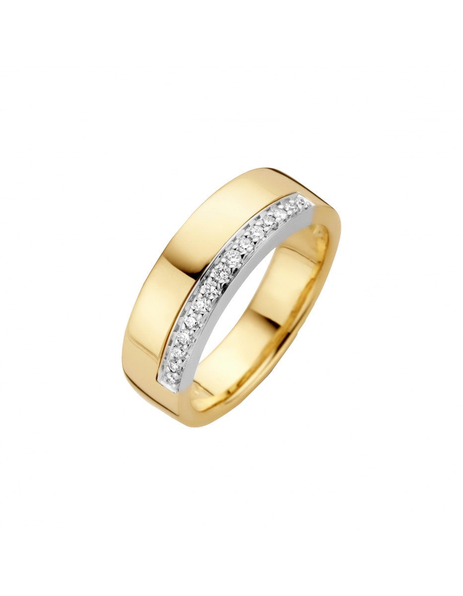 Briljant 14K Bicolor Goud Orba Diamant Ring 0.15 ct
