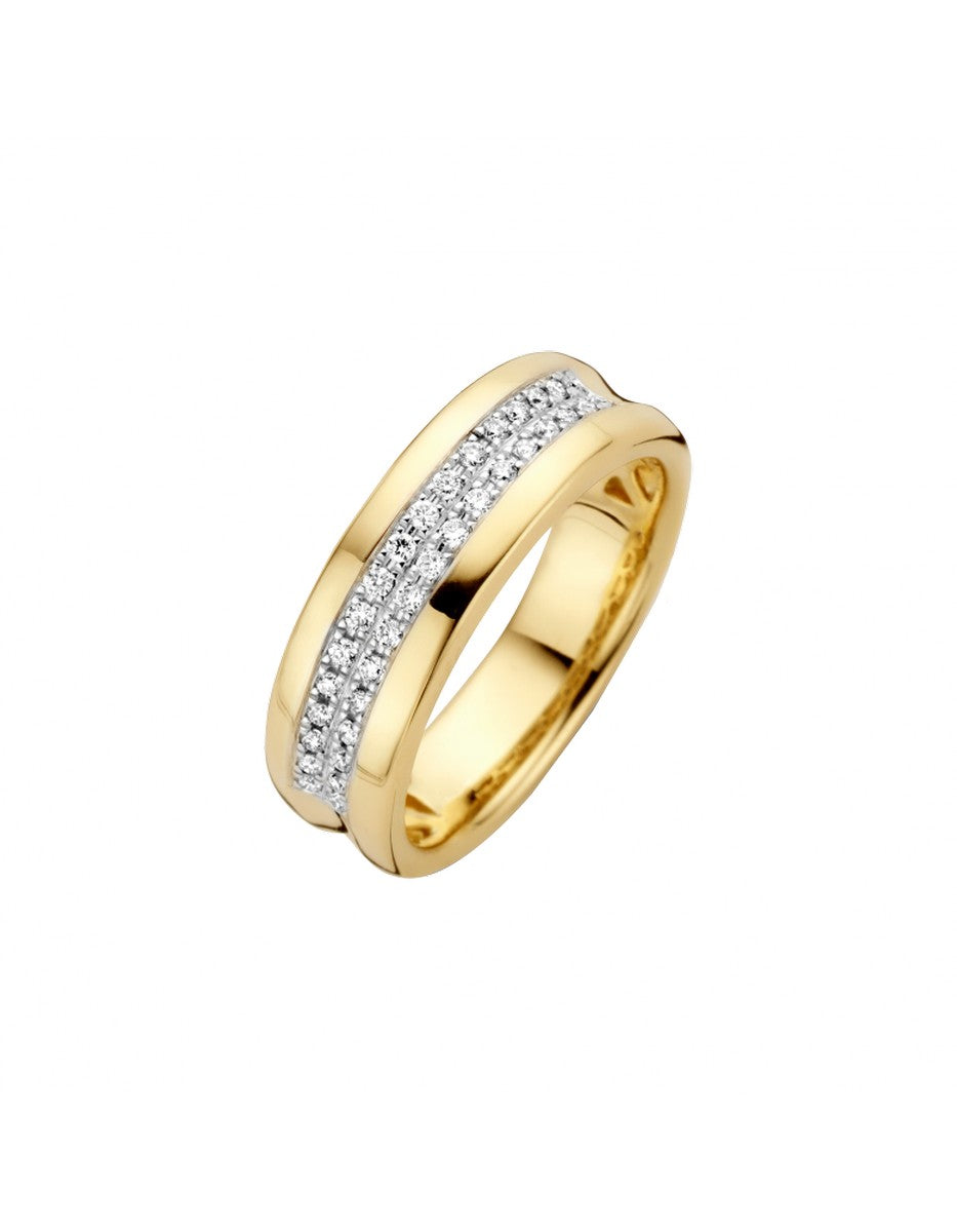 Briljant 14K Bicolor Goud Liri Diamant Ring 0.20 ct