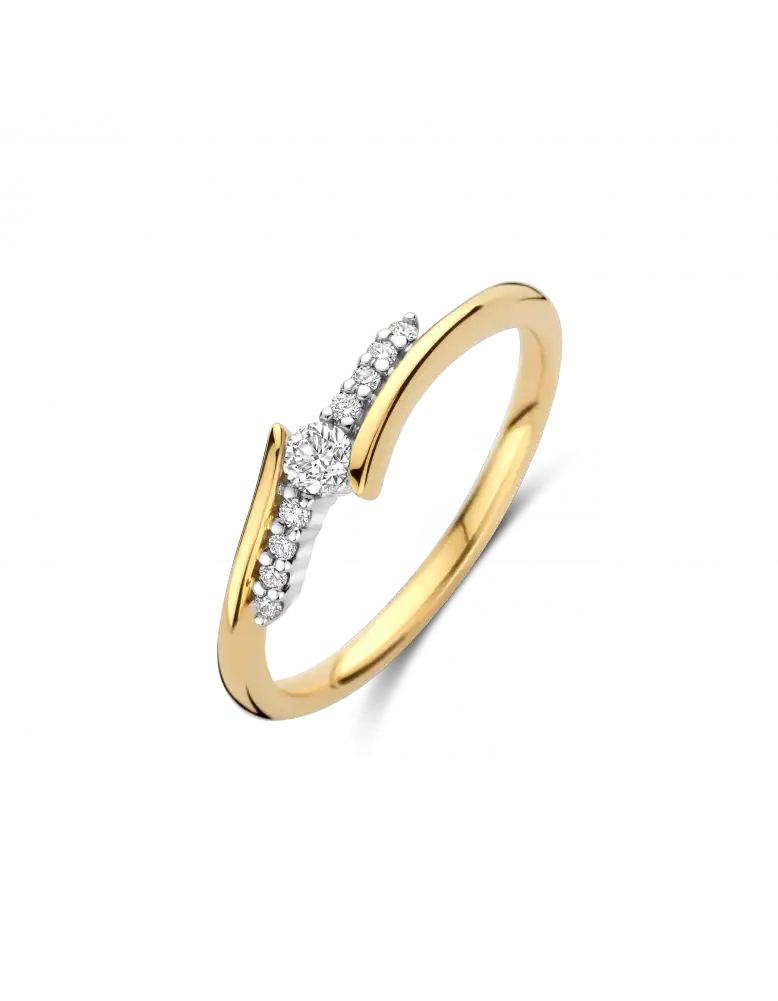 Briljant 14K Bicolor Goud LAS VEGAS Ring 1 x 0.16 ct