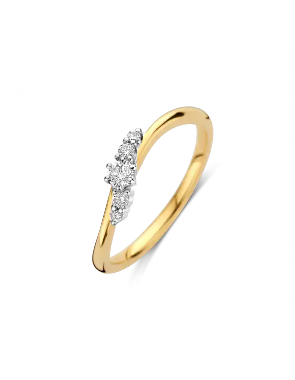 Briljant 14K Bicolor Goud NEW YORK Ring 1 x 0.18 ct - 607269909