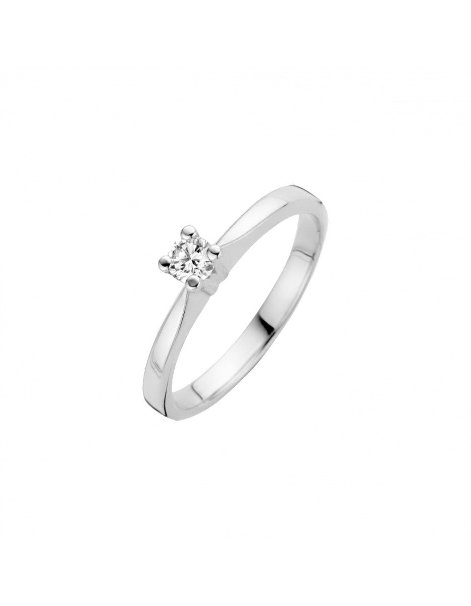 Briljant 14K Witgoud Eternal Diamant Ring 1 x 0.09 ct