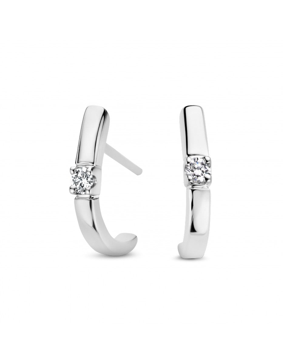 Briljant 14K Witgoud Memoire Diamant Oorbellen 2 x 0.05 ct - 759160510