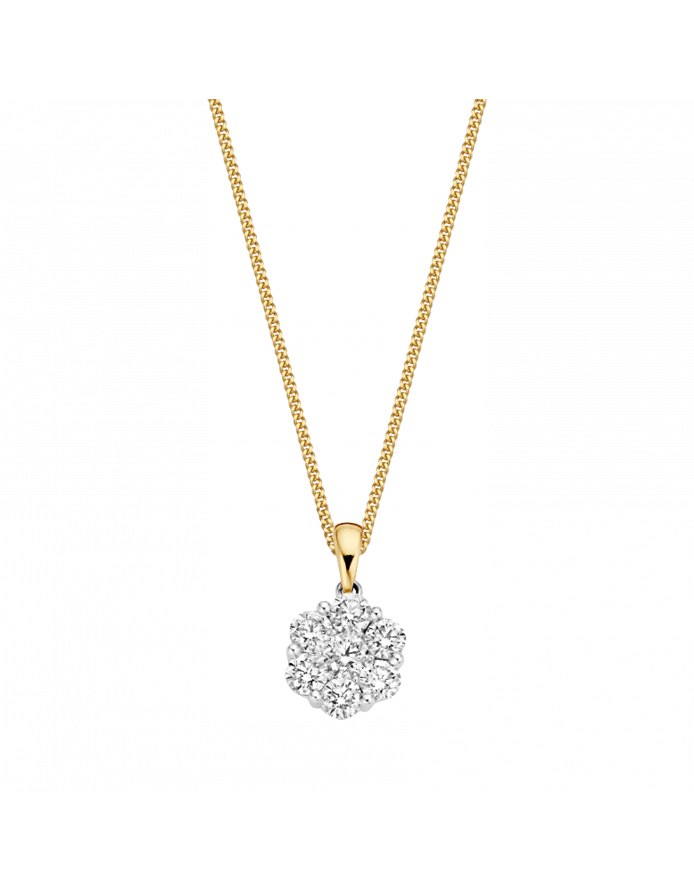Briljant 14K Geelgoud Entourage Diamant Hanger 0.35 ct - 704071103