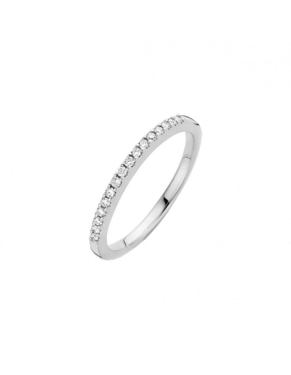 14K Witgoud Briljant Sider Chaton 15 X 0.01 Crt H/SI H ring