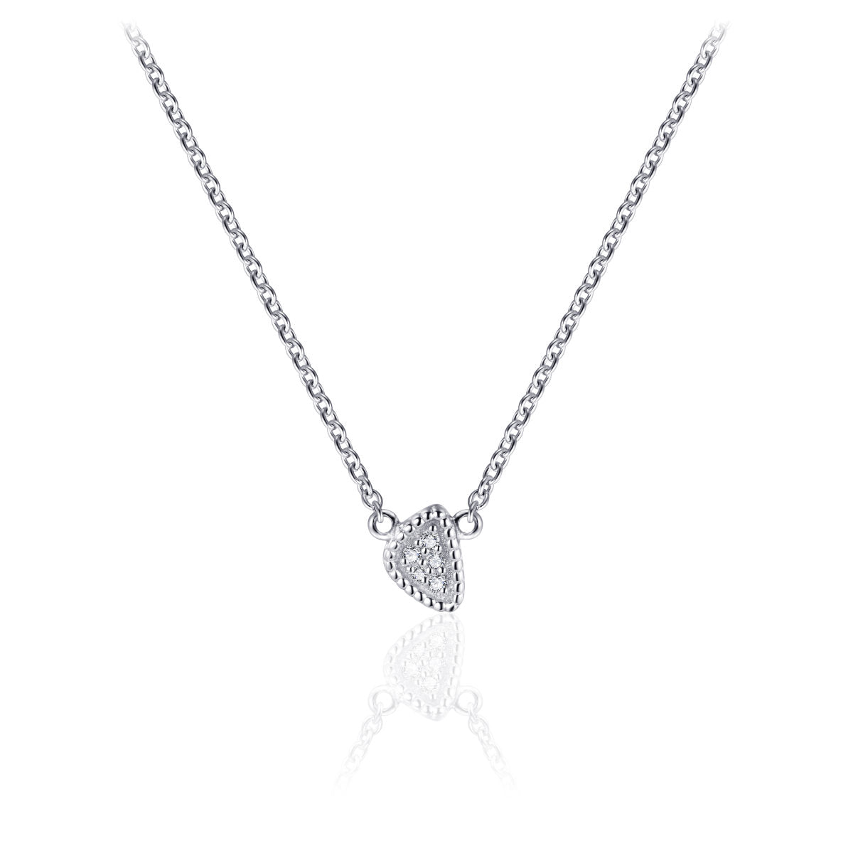 Gisser Ketting Zilver Gerhodineerd Zirkonia Wit 42+5 cm – N1057