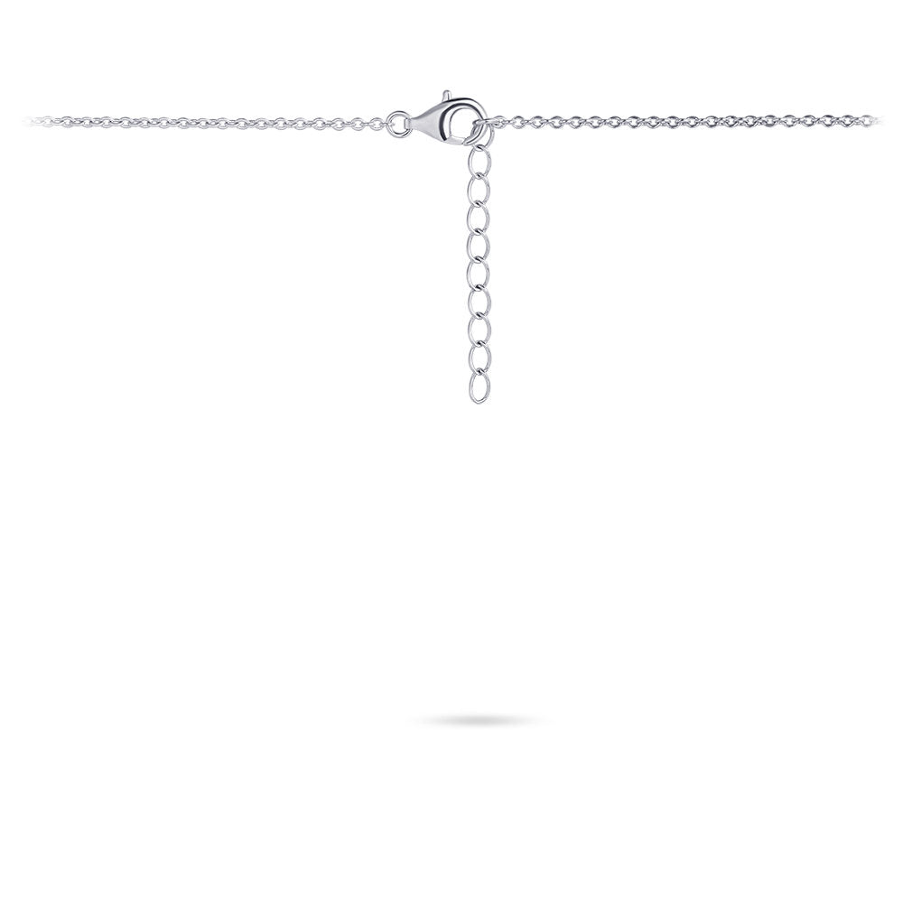Gisser Ketting Zilver Gerhodineerd Zirkonia Wit 42+5 cm – N1082 – foto 3