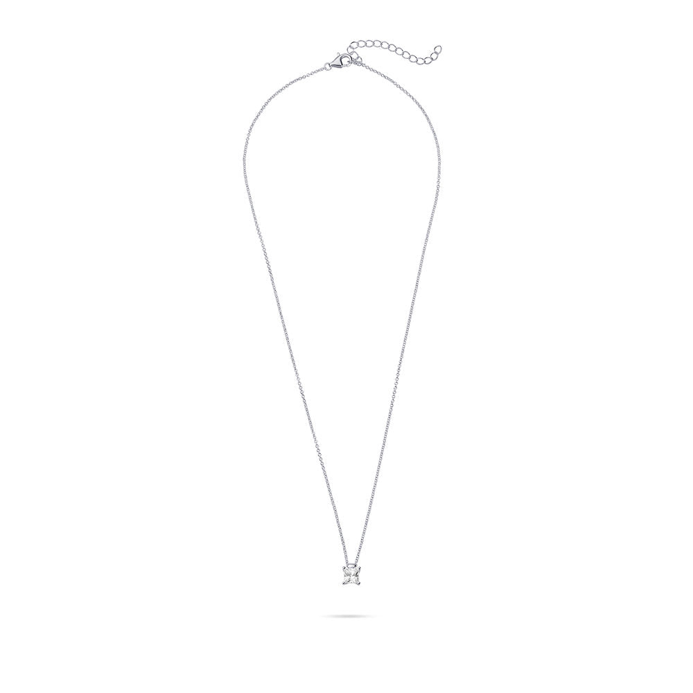 Gisser Ketting Zilver Gerhodineerd Zirkonia Wit 42+5 cm – N1085 – foto 2