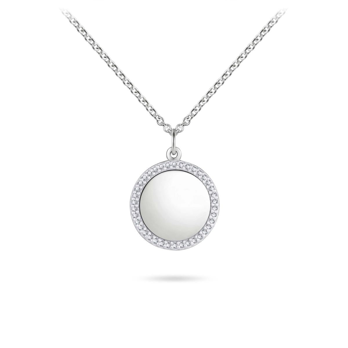 Gisser Ketting Zilver Gerhodineerd Zirkonia Wit 42+5 cm – N1099