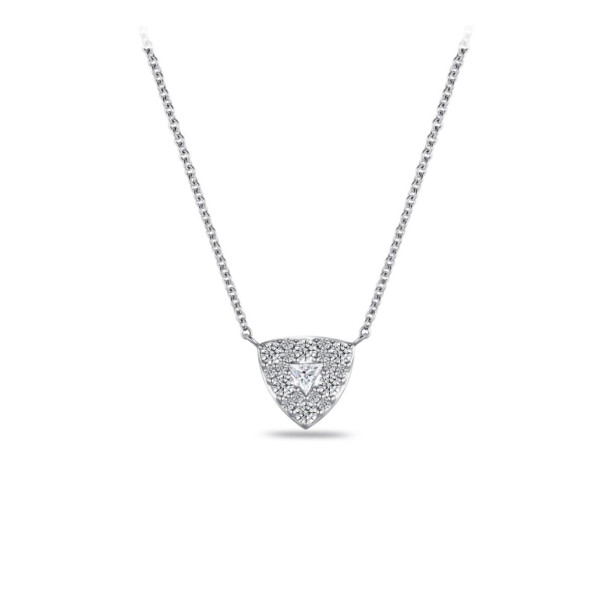 Gisser Ketting Zilver Gerhodineerd Zirkonia Wit 42+3 cm – N1126