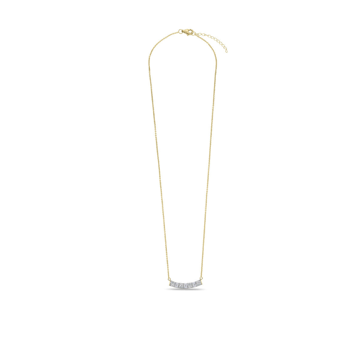 Gisser Ketting Zilver Verguld Bicolor Zirkonia Wit 42+3 cm – N1128Y – foto 2