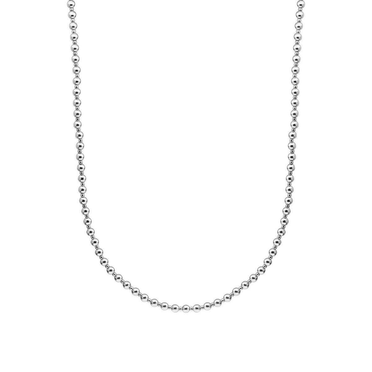 Sparkling Jewels Ketting 2mm + 4mm NLK-S-MIX-042 Zilverkleurig