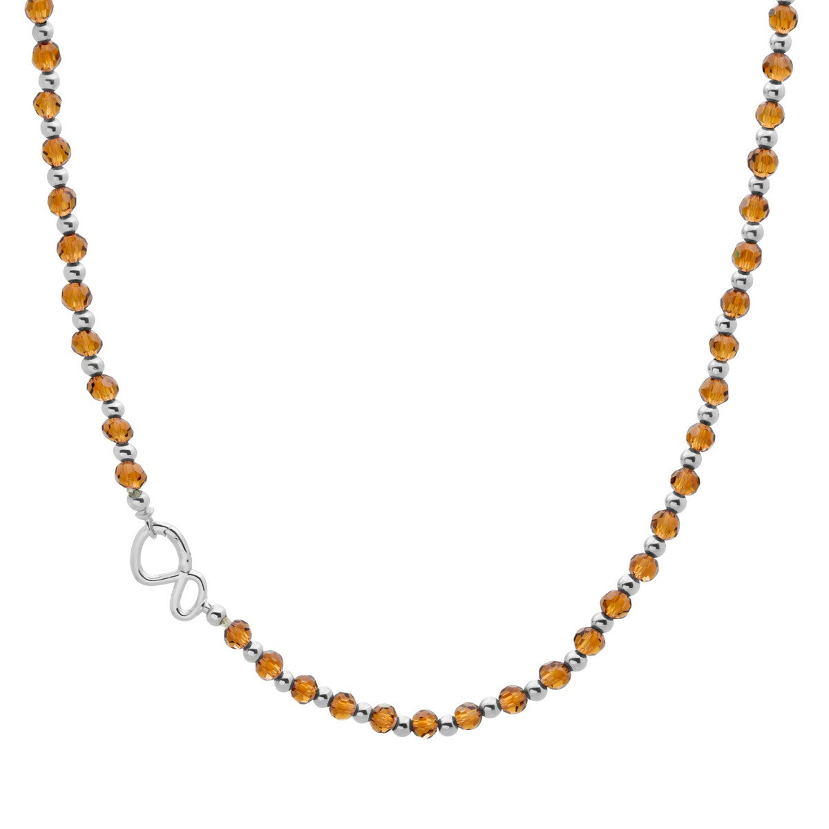 Sparkling Jewels Ketting Citrienkwarts NLK03S-G38 Zilverkleurig