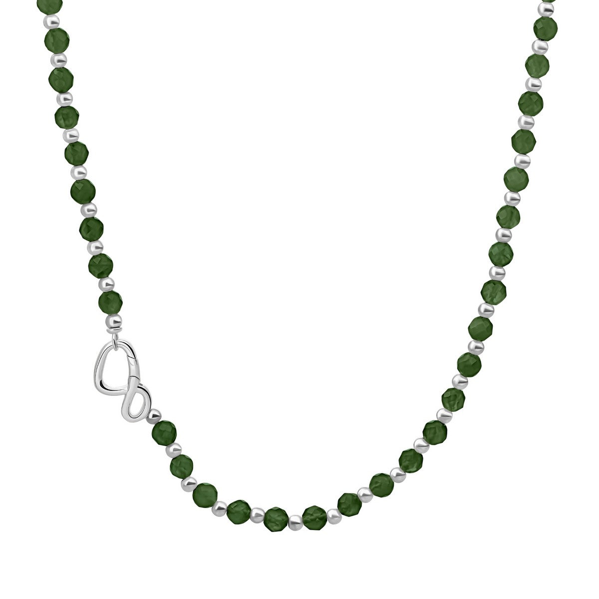 Sparkling Jewels Ketting Onyx NLK03S-G53 Zilverkleurig