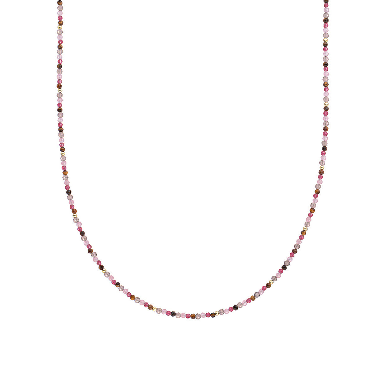 Sparkling Jewels Ketting 2mm Multi Gem NLK04G-MULTI02 Goudkleurig