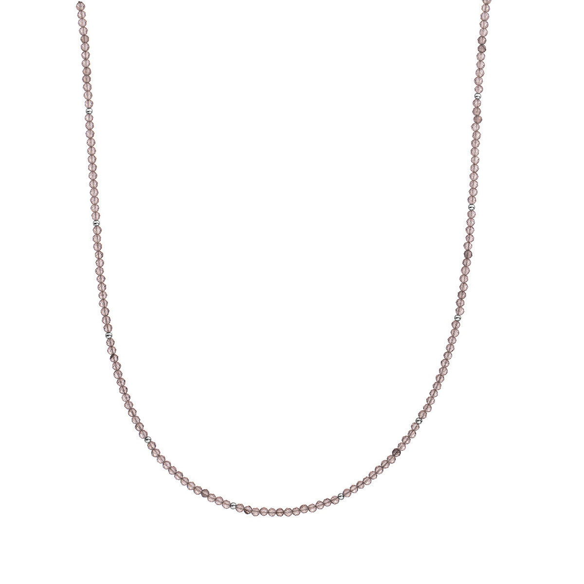 Sparkling Jewels Ketting Rookkwarts NLK04S-G23 Zilverkleurig