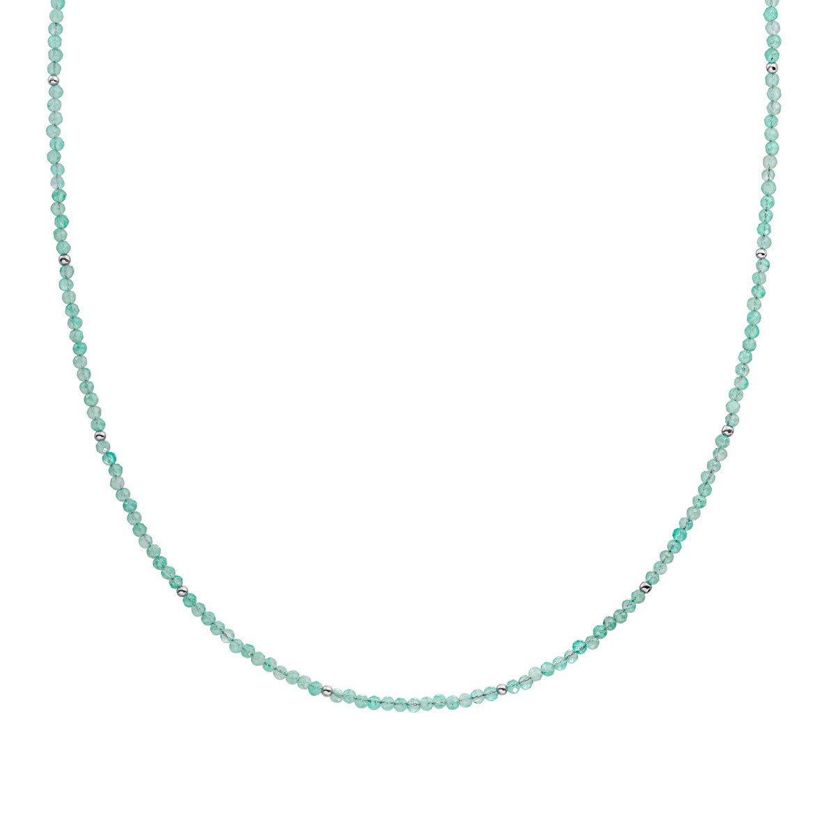 Sparkling Jewels Ketting Amazoniet NLK04S-G57 Zilverkleurig