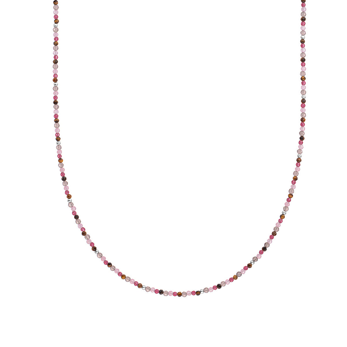 Sparkling Jewels Ketting 2mm Multi Gem NLK04S-MULTI02 Zilverkleurig