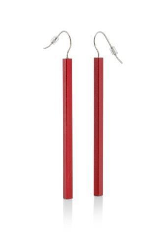 Clic Oorbel Lange Staafjes Rood - O38R