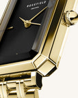 Rosefield horloge OBGSG-O61 Octagon XS Black Sunray Steel Gold - PansiteNederland.nl