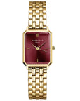 Rosefield horloge OBGSG-O83 Octagon XS Burgundy Sunray Steel Gold - PansiteNederland.nl