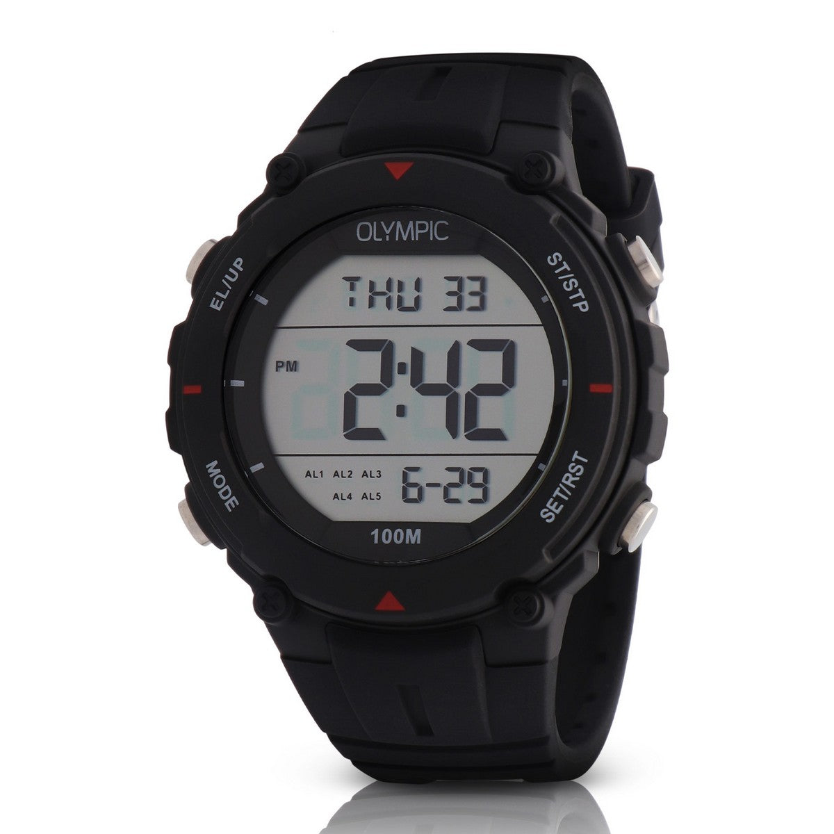 Olympic OL45HKR024 Digital Kids Zwa/Rood 46mm - PansiteNederland.nl