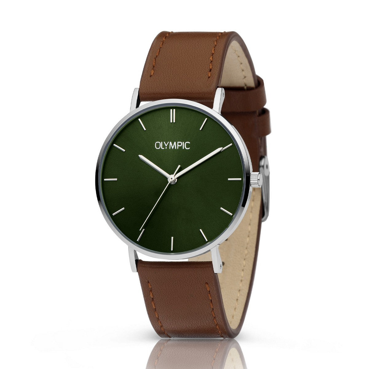 Olympic Horloge OL66DSL010 Bruin SAM leer
