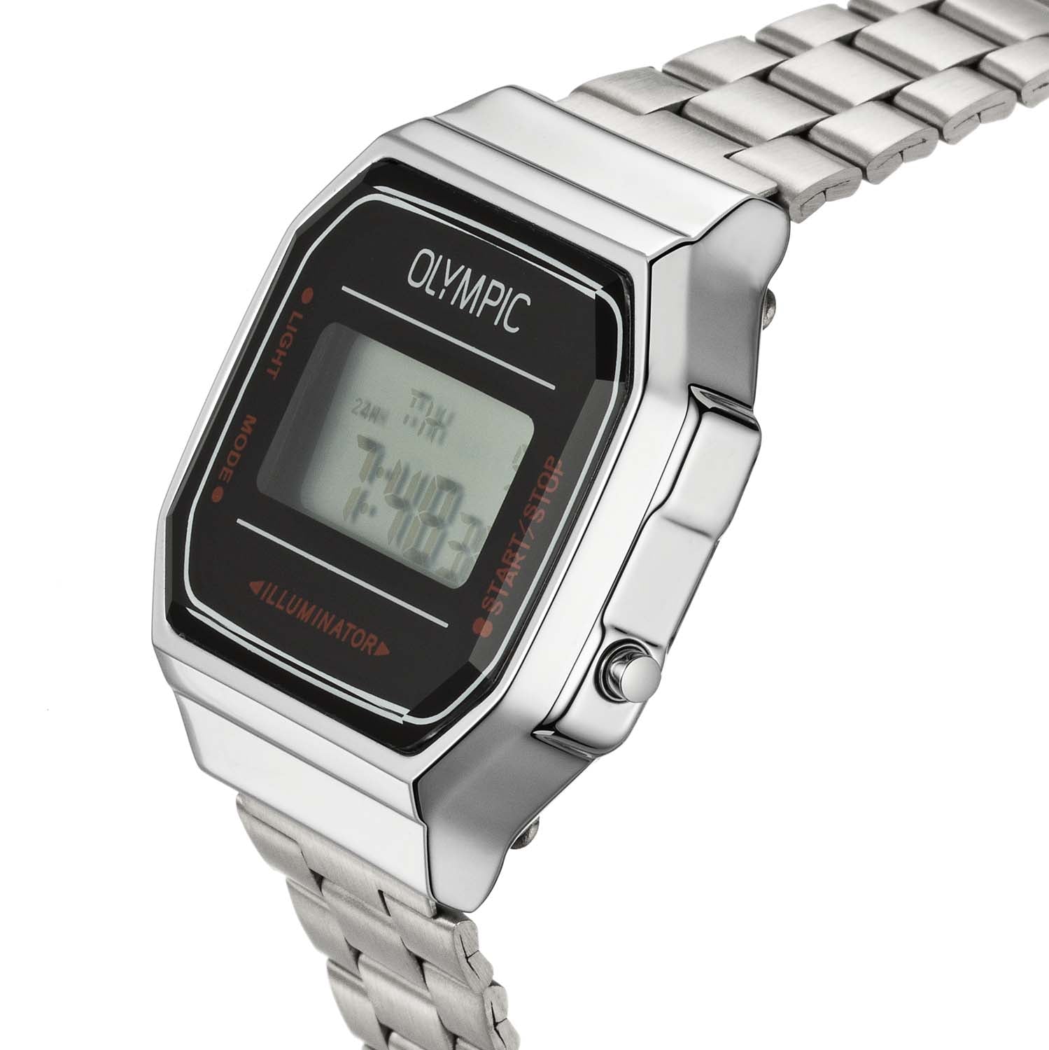 Olympic OL66HKS001 Digitaal Horloge Staal Zilverkleurig - PansiteNederland.nl