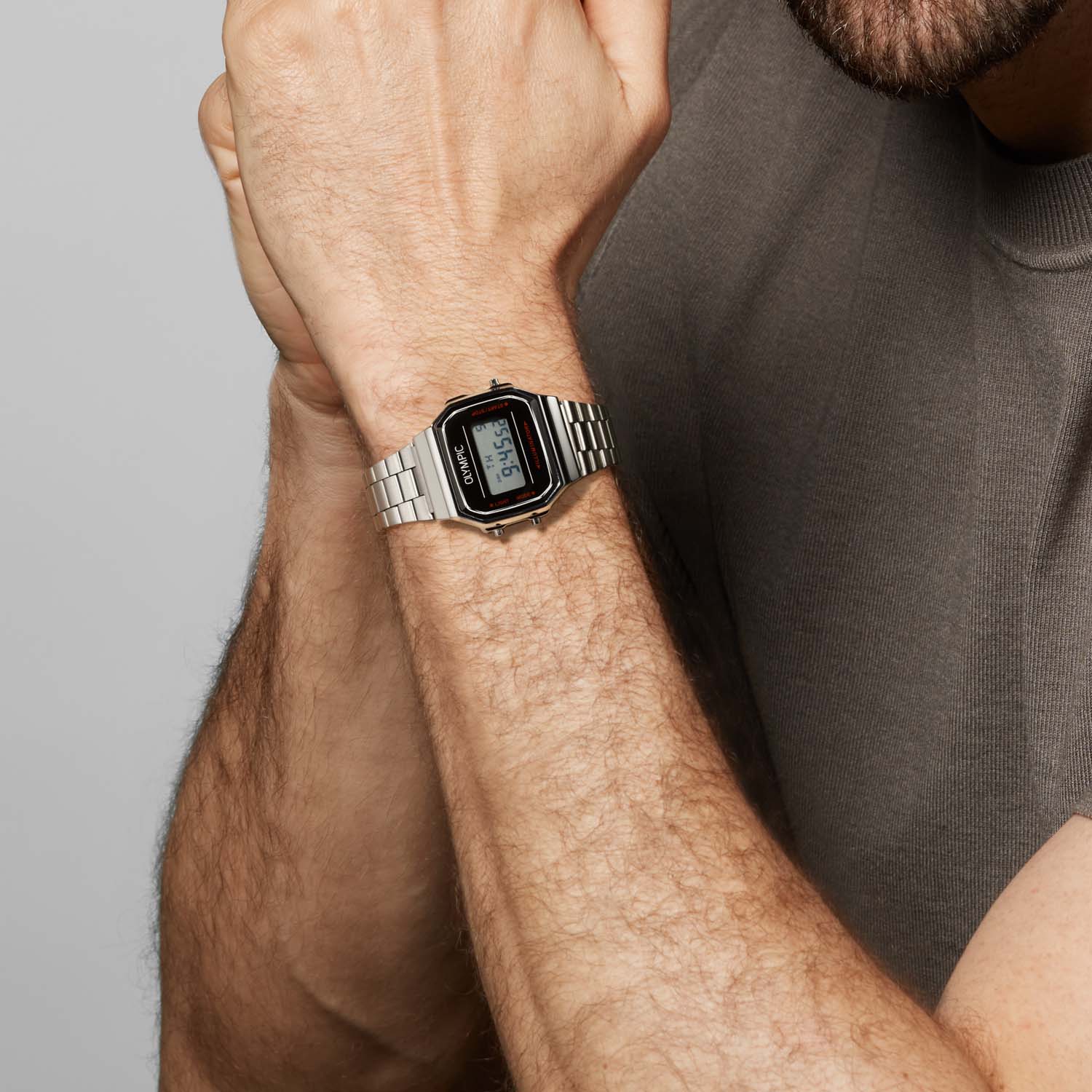 Olympic OL66HKS001 Digitaal Horloge Staal Zilverkleurig - PansiteNederland.nl