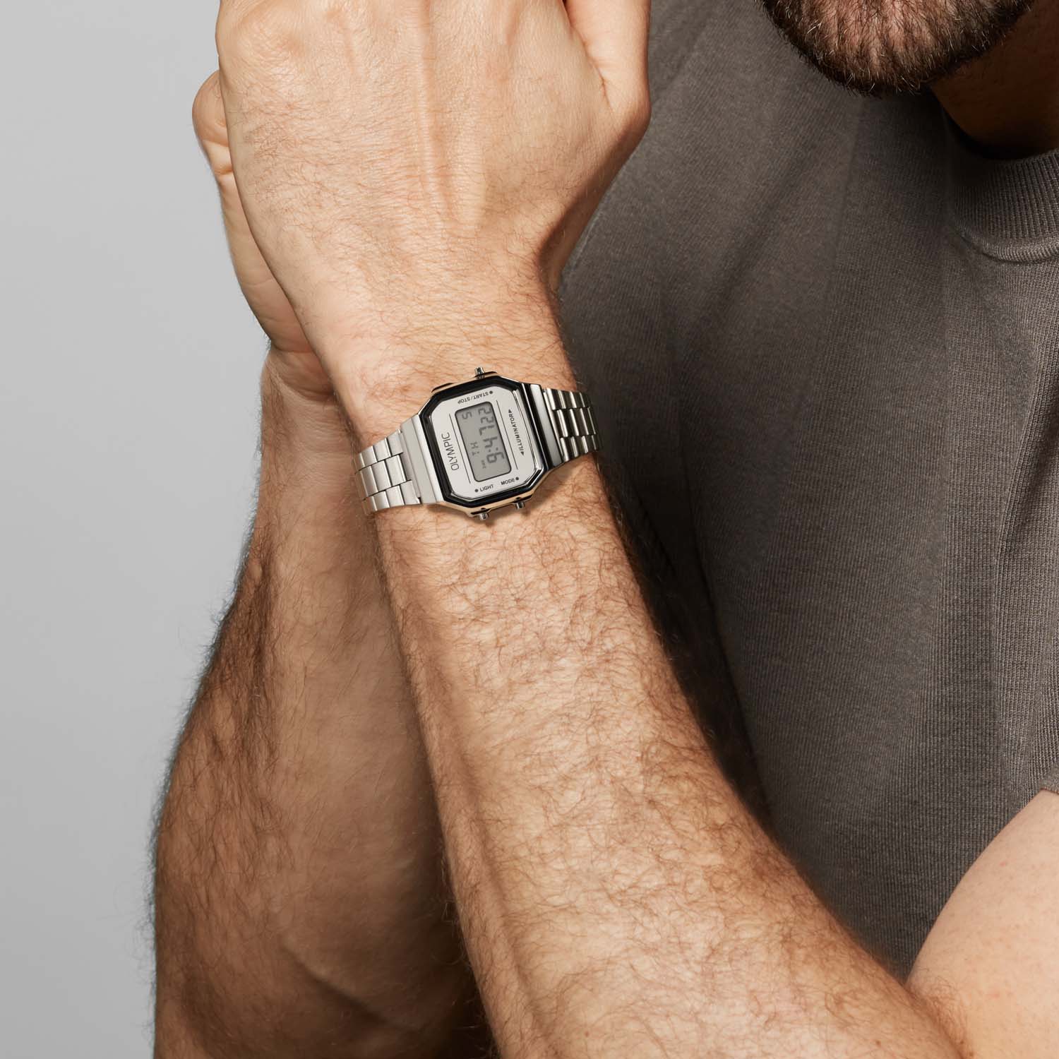 Olympic OL66HKS002 Digitaal Horloge Staal Zilverkleurig - PansiteNederland.nl