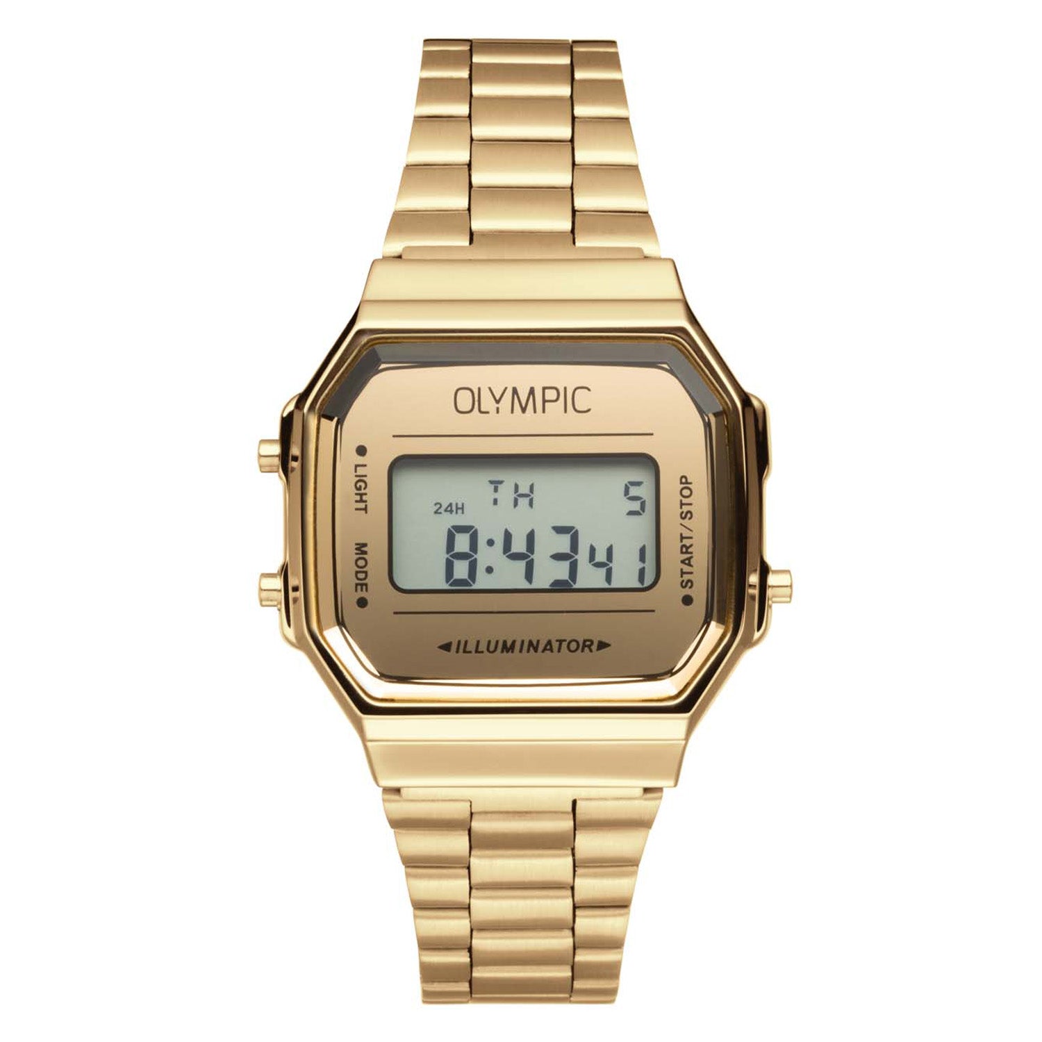 Olympic OL66HKS003 Digitaal Horloge Staal Goudkleurig - PansiteNederland.nl