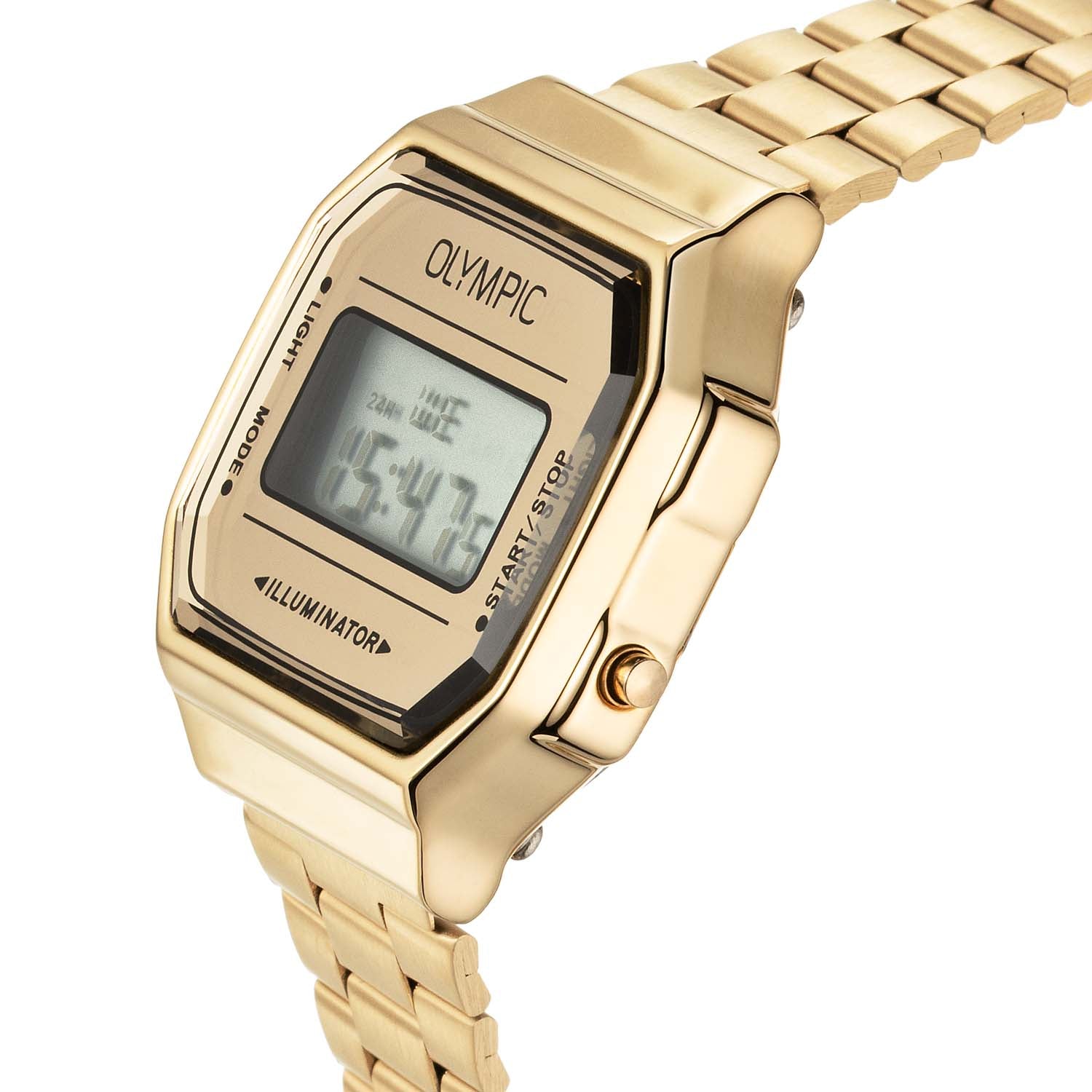 Olympic OL66HKS003 Digitaal Horloge Staal Goudkleurig - PansiteNederland.nl