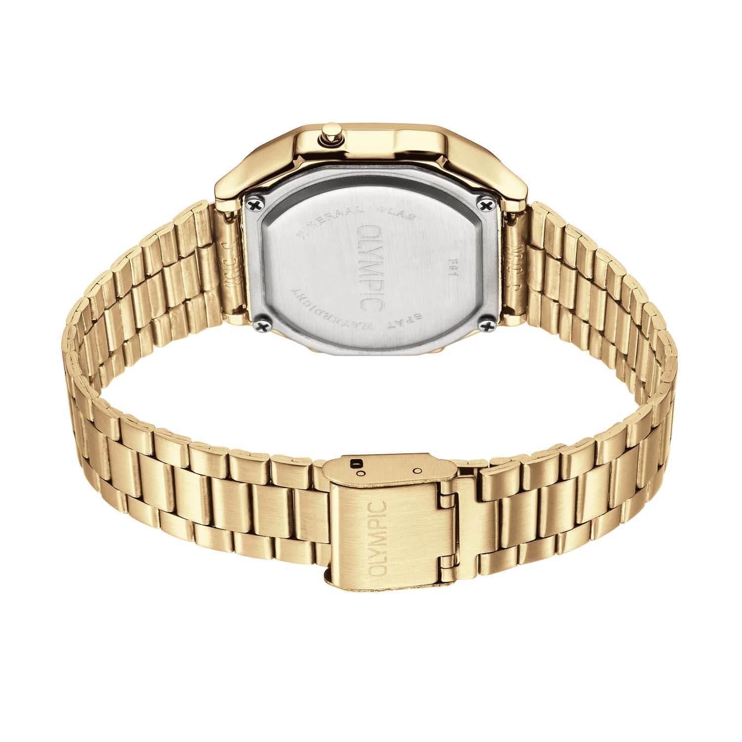 Olympic OL66HKS003 Digitaal Horloge Staal Goudkleurig - PansiteNederland.nl