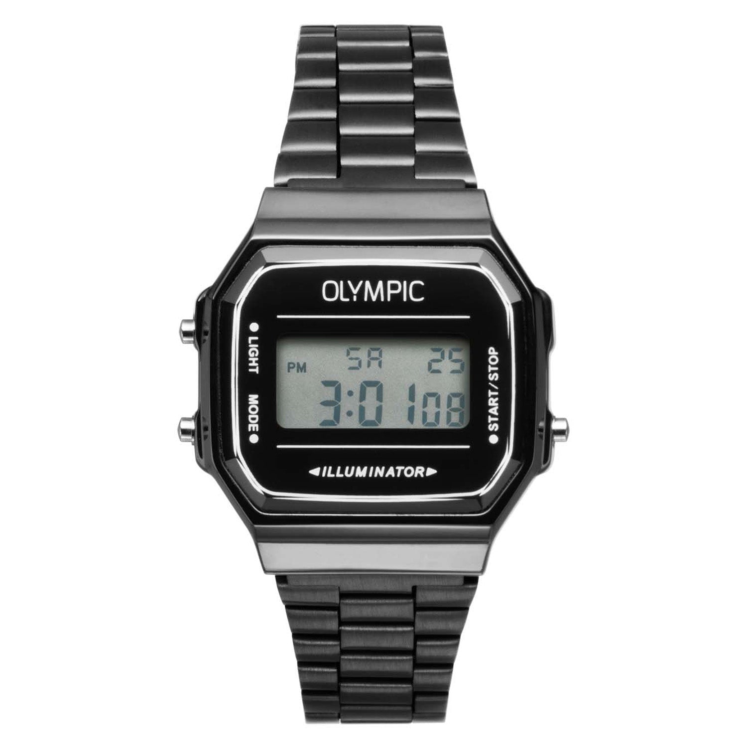 Olympic OL66HKS004 Digitaal Horloge Staal Zwart - PansiteNederland.nl