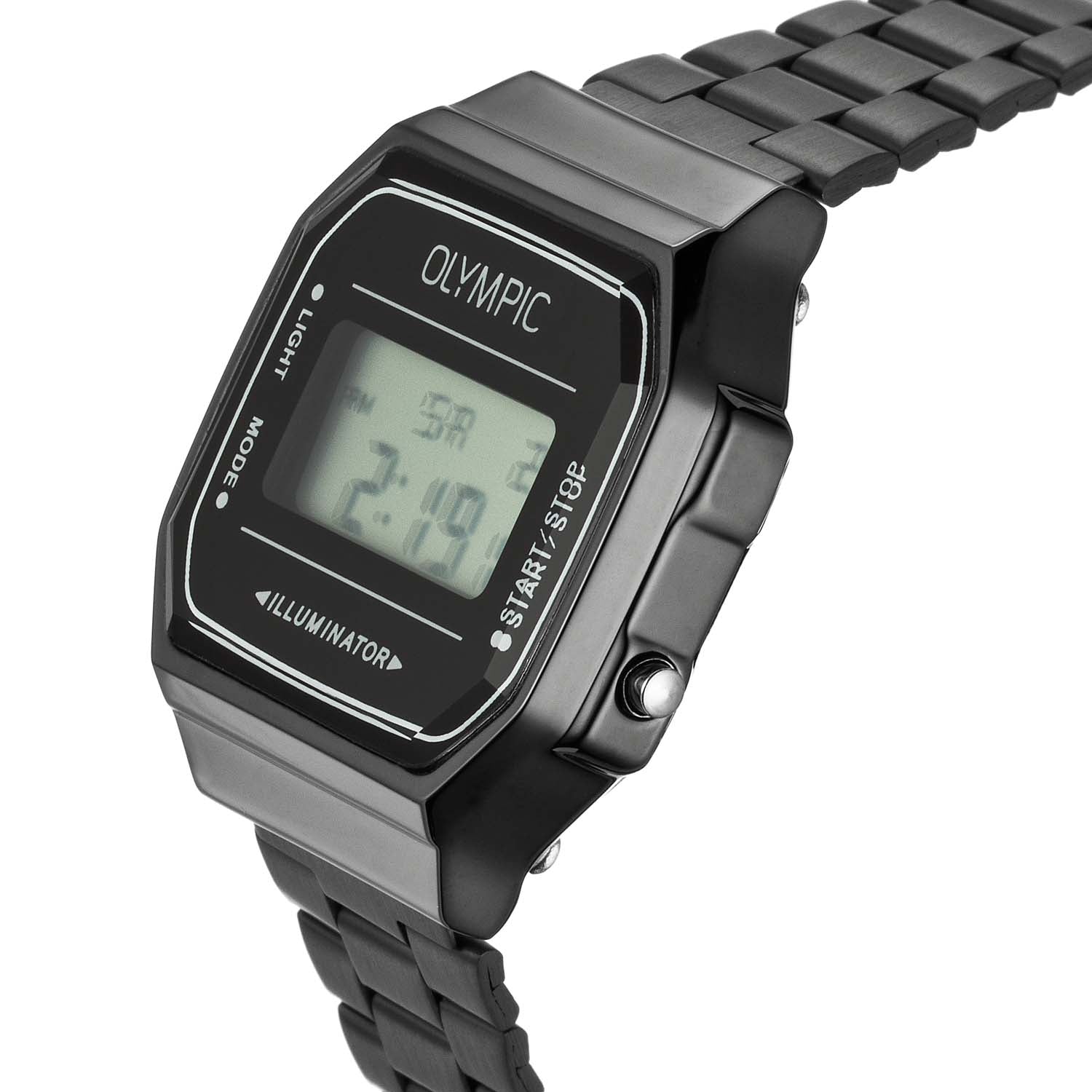 Olympic OL66HKS004 Digitaal Horloge Staal Zwart - PansiteNederland.nl