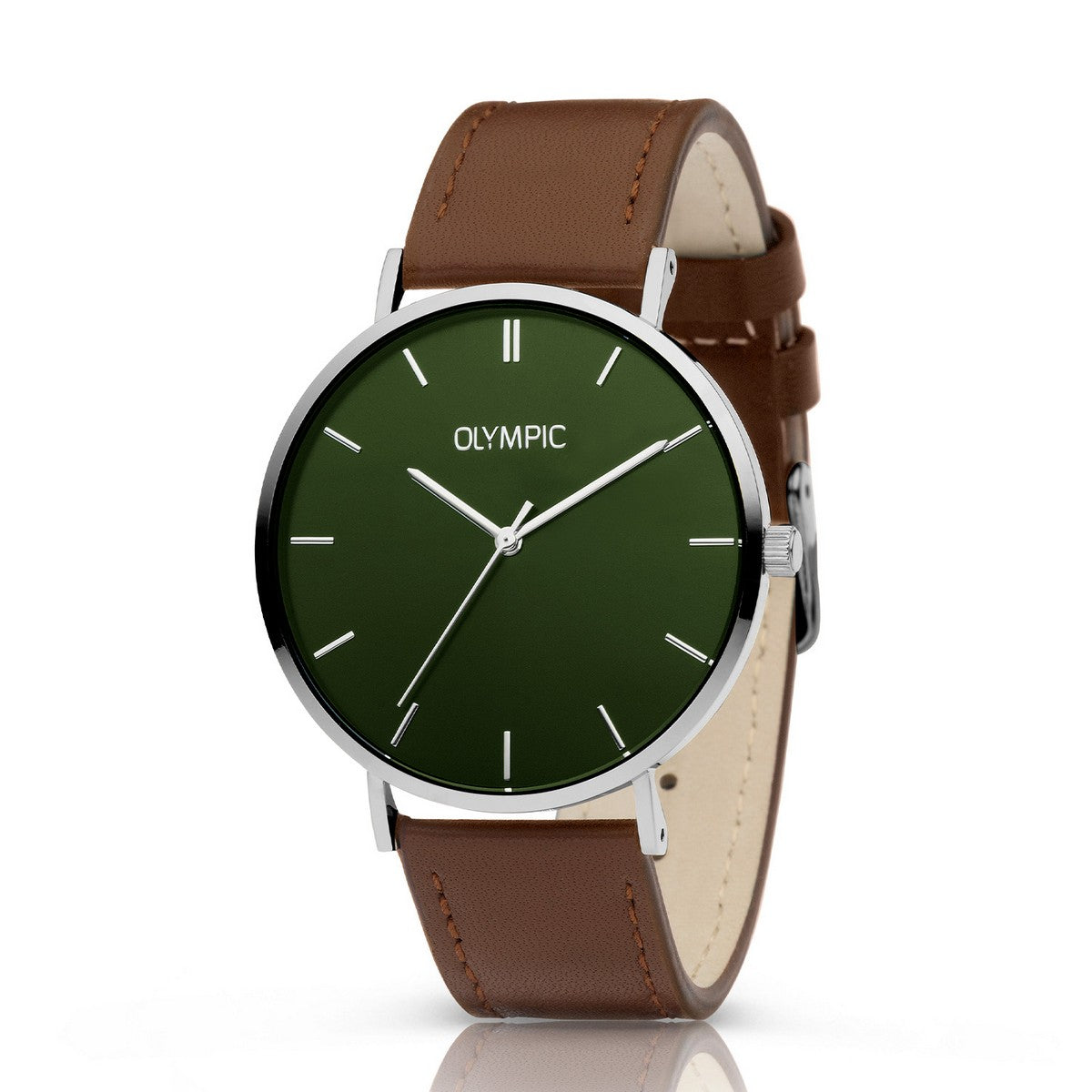 Olympic Horloge OL66HSL017 Bruin SAM leer