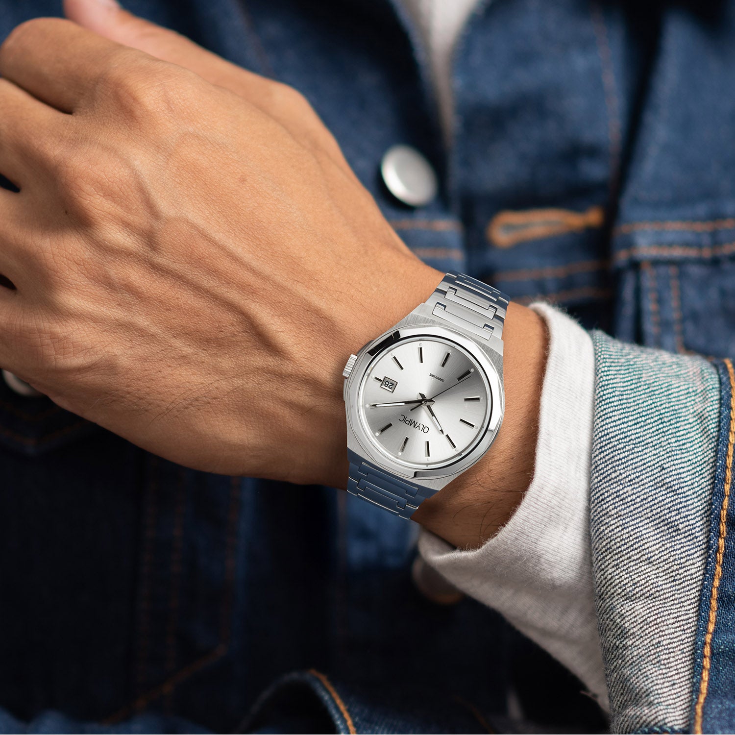 Olympic OL66HSS024 Momentum Horloge Heren Staal 44mm