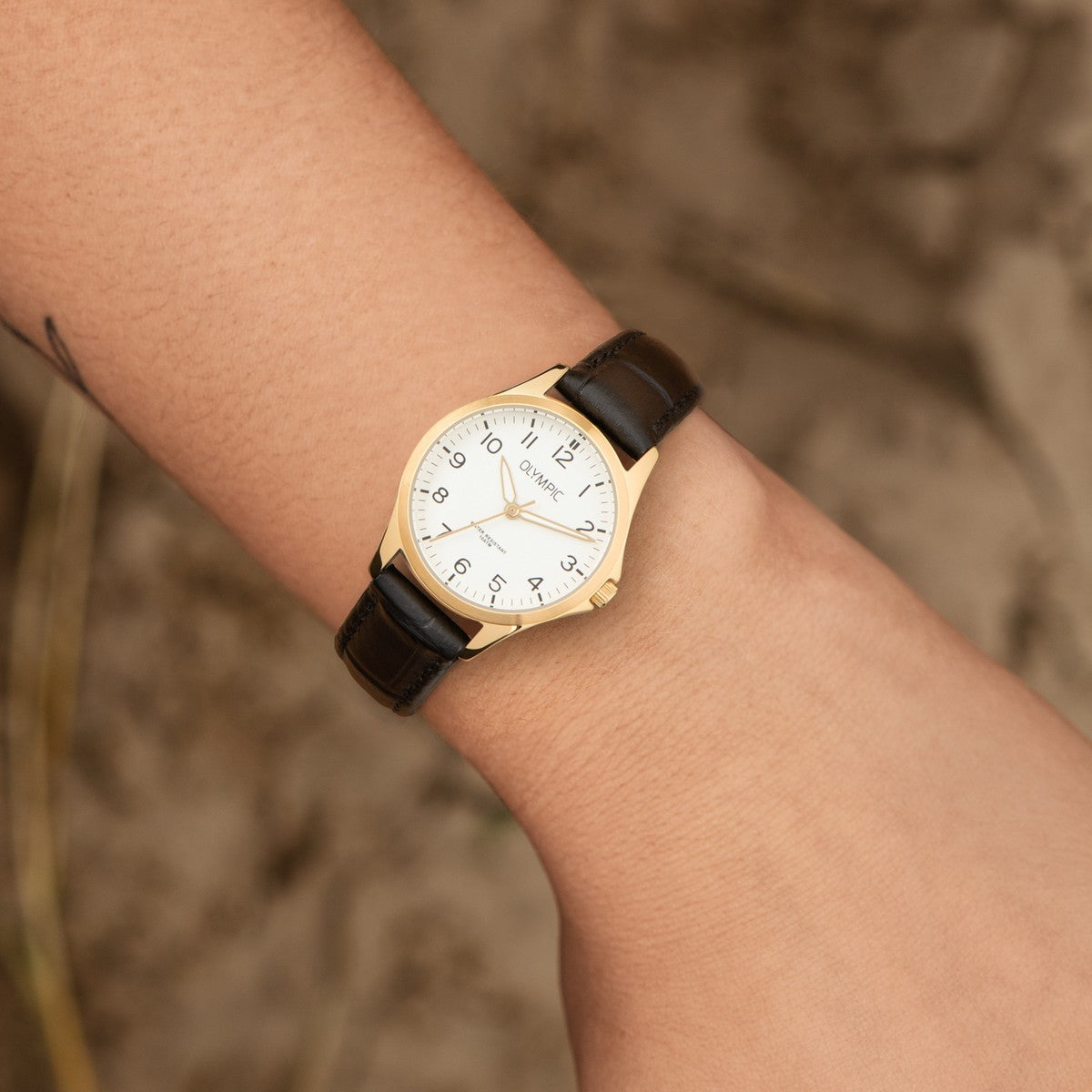 Olympic Horloge 29mm leer - OL72DDL004