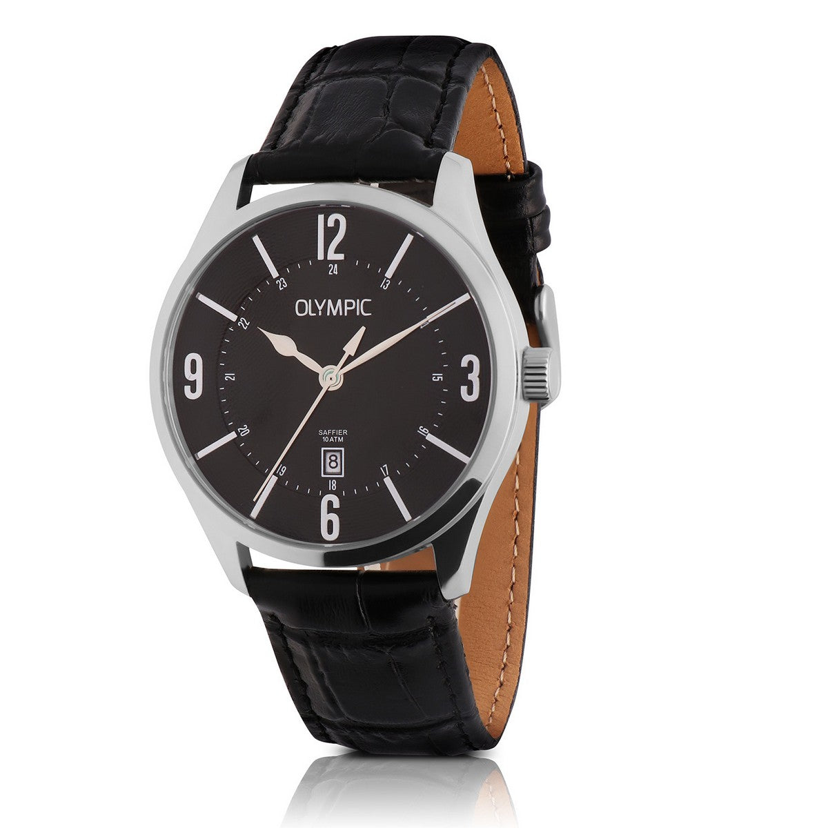 Olympic Horloge JURGEN leer zwart - OL72HSL078