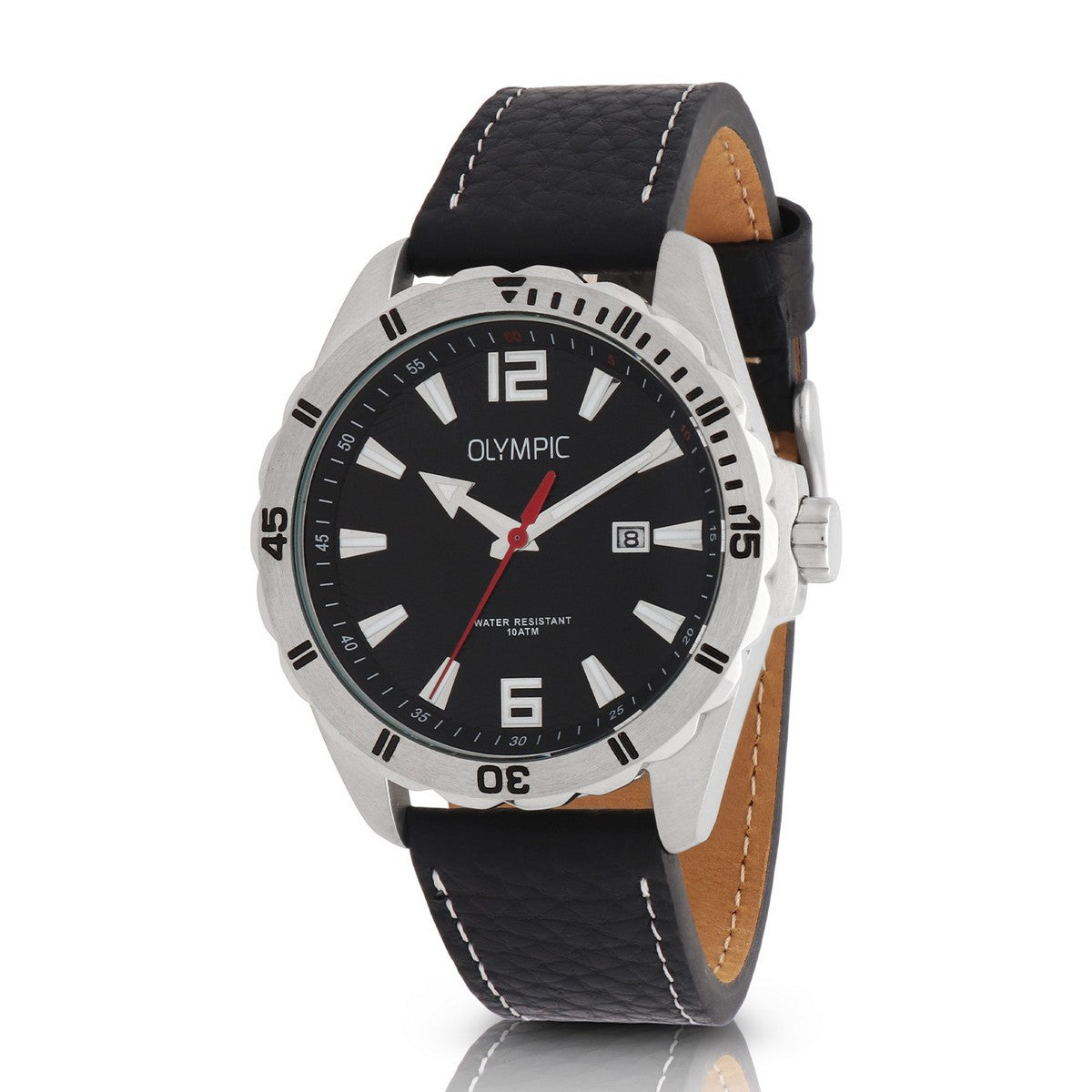 Olympic Horloge 43mm leer - OL72HSL081