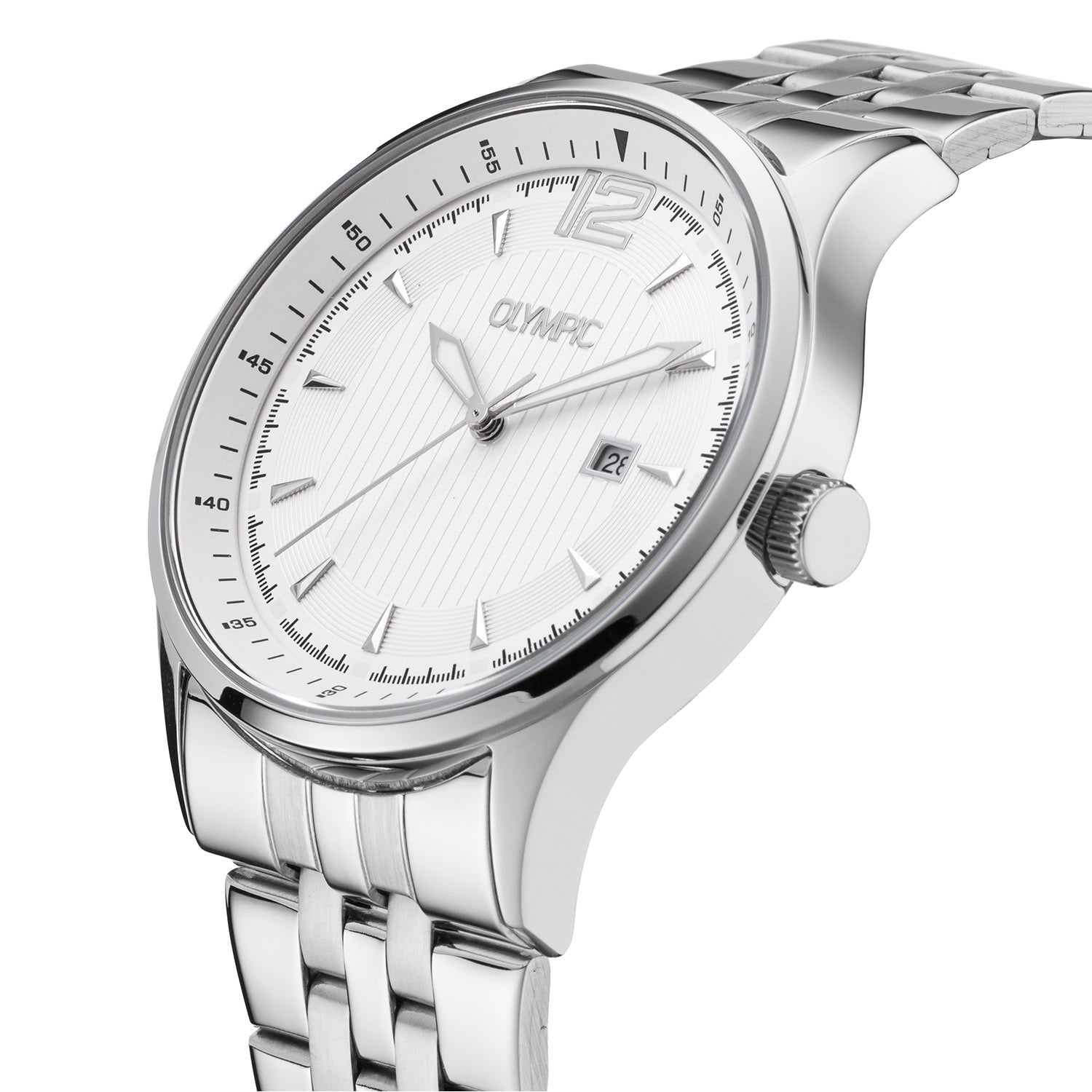 Olympic OL75HSS009 Senne Horloge Heren Staal 43mm