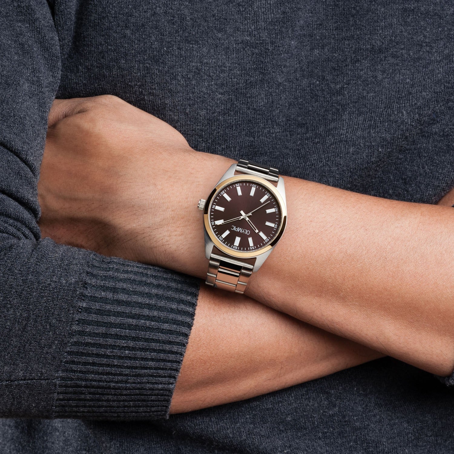 Olympic OL89HDS001B Marcel Horloge Staal 38mm