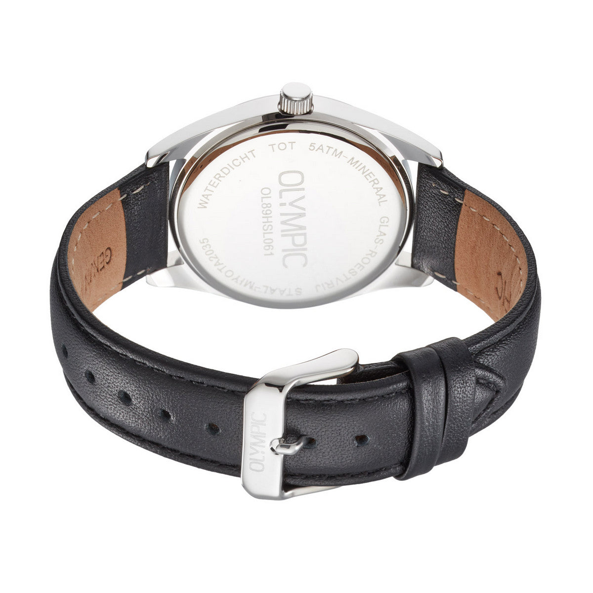 Olympic Horloge leer wit - OL89HSL061