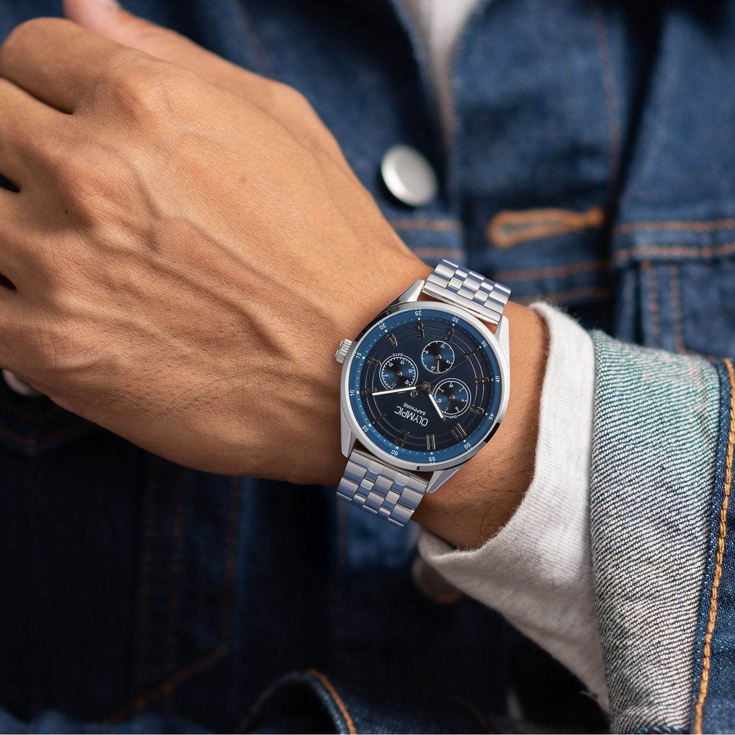 Olympic OL90HSS003 Daily Classic Horloge Heren Staal 40mm