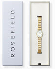 Rosefield horloge OVWGSG-OV16 The Oval White MOP Half-Moon Steel Gold - PansiteNederland.nl