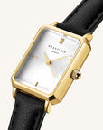 Rosefield horloge OWBLG-O84 Octagon XS White Black Leather Gold - PansiteNederland.nl