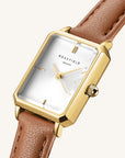 Rosefield horloge OWBLG-O85 Octagon XS White Light Brown Leather Gold - PansiteNederland.nl